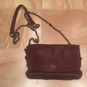 Mossimo Faux Leather Burgundy Small Chain Crossbody Bag Purse